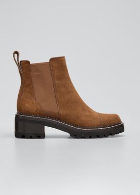 Mallory 30mm Suede Lug-Sole Chelsea Boots