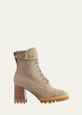 Mallory Suede Buckle Combat Boots