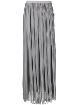 Malo asymmetric organza pleated skirt - Grey