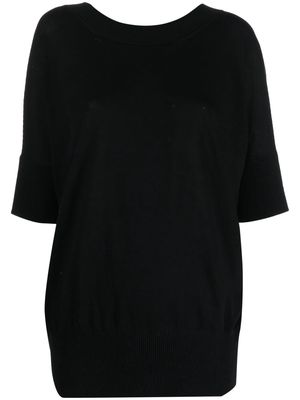 Malo boat-neck knitted top - Black