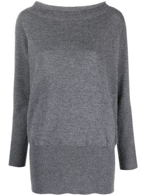 Malo boat-neck virgin wool-blend jumper - Grey