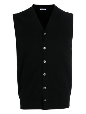Malo button-up knitted vest - Black