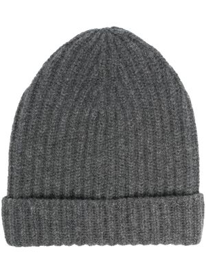 Malo cashmere ribbed-knit hat - Grey