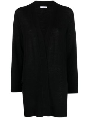 Malo fine-knit open-front cardi-coat - Black