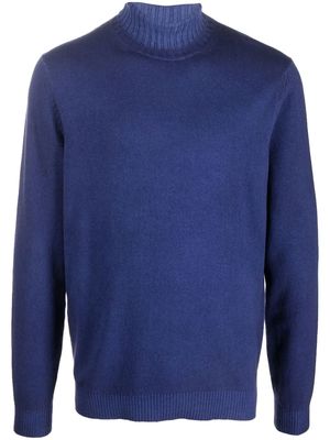 Malo fine-knit roll-neck jumper - Blue