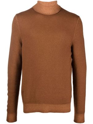 Malo fine-knit rollneck jumper - Brown