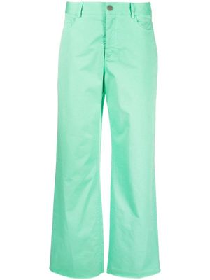 Malo five-pocket cotton wide-leg trousers - Green