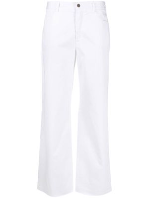 Malo five-pocket cotton wide-leg trousers - White