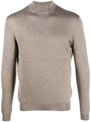 Malo high neck knitted sweater - Neutrals