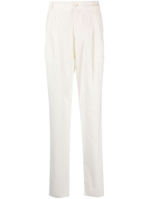 Malo high-waisted corduroy trousers - White