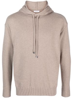 Malo knitted virgin wool-blend hoodie - Neutrals