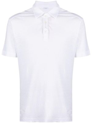 Malo linen short-sleeve polo shirt - White