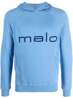 Malo logo-print hooded sweatshirt - Blue