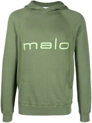 Malo logo-print hooded sweatshirt - Green