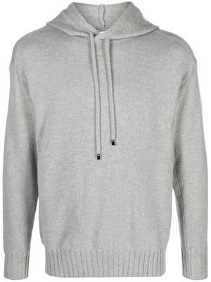 Malo mélange knitted drawstring hoodie - Grey