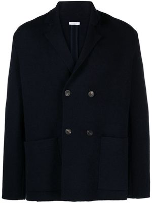 Malo notched-collar double-breasted peacoat - Blue