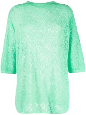 Malo pointelle-knit jumper - Green