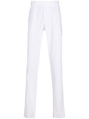 Malo pressed-crease cotton straight-leg trousers - White