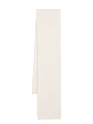 Malo rectangle-shape cashmere scarf - White