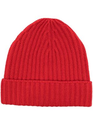 Malo ribbed cashmere beanie - Red