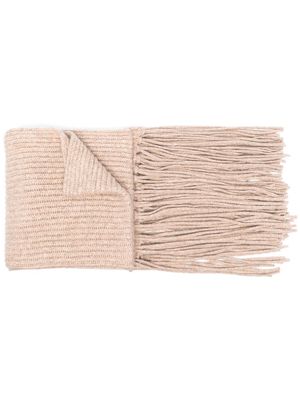 Malo ribbed-knit alpaca wool-blend scarf - White