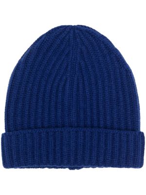 Malo ribbed-knit cashmere beanie - Blue