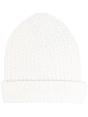 Malo ribbed-knit cashmere beanie - White