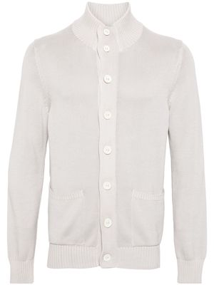 Malo ribbed-knit cotton cardigan - Grey