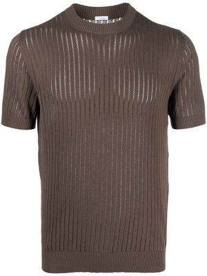 Malo ribbed-knit cotton T-shirt - Brown