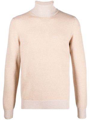 Malo ribbed-knit roll neck sweater - Neutrals