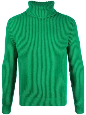 Malo ribbed roll neck cashmere sweater - Green