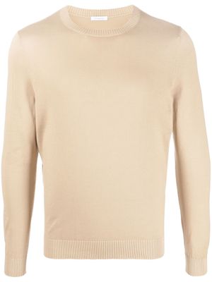 Malo ribbed-trim cotton jumper - Neutrals