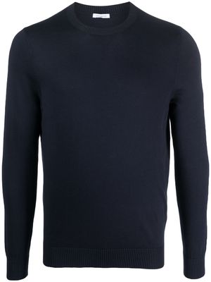 Malo ribbed-trim cotton sweatshirt - Blue