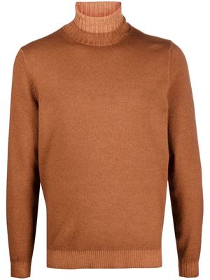 Malo roll-neck virgin wool jumper - Brown