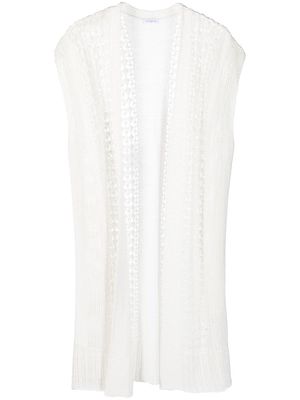 Malo sleeveless knitted cardigan - White