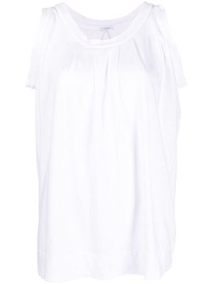 Malo sleeveless linen top - White