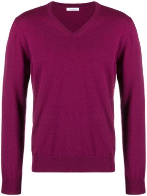 Malo V-neck cashmere jumper - Purple