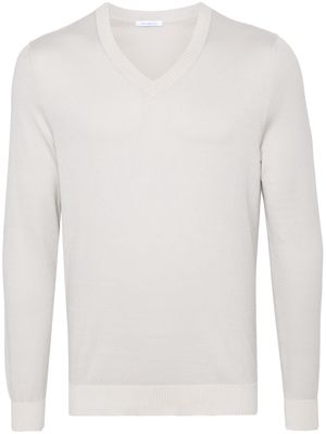 Malo V-neck cotton jumper - Grey