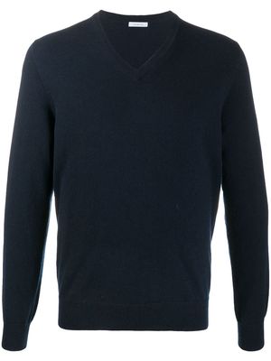 Malo V-neck ribbed knit sweater - Blue