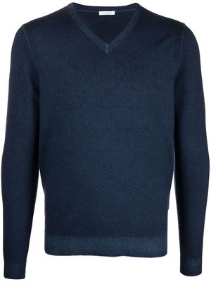 Malo V-neck virgin wool jumper - Blue