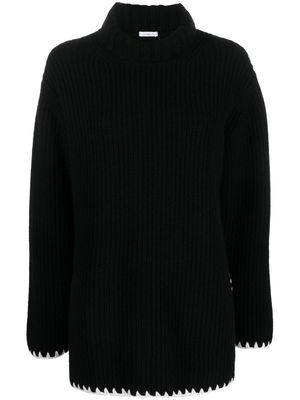 Malo whipstitch-trim detail jumper - Black