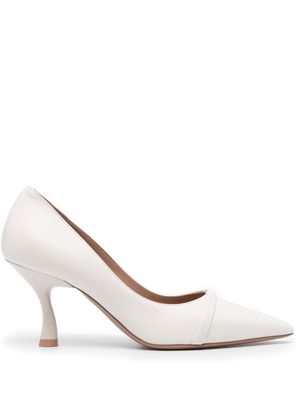 Malone Souliers 75mm leather pumps - White