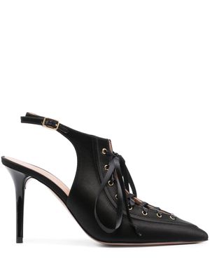 Malone Souliers Alessandra 85mm lace-up pumps - Black