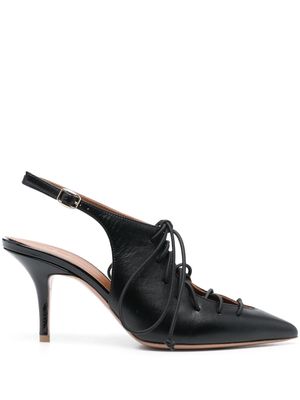 Malone Souliers Alessandra 90mm lace-up fastening pumps - Black