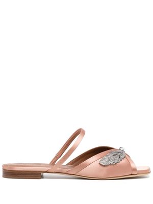 Malone Souliers crystal-embellished leather sandals - Brown