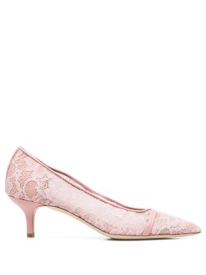 Malone Souliers floral-lace 60mm pumps - Pink