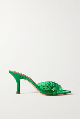 Malone Souliers - Julia 70 Embellished Pvc And Patent-leather Mules - Green