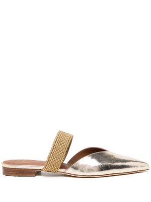 Malone Souliers Masie pointed-toe mules - Gold