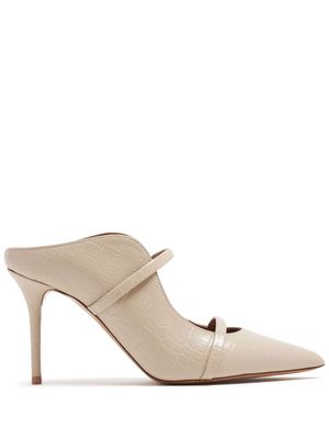Malone Souliers Maureen 100mm leather mules - Neutrals