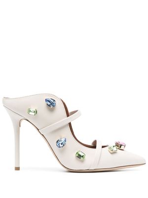 Malone Souliers Maureen crystal-embellished 105mm mules - Neutrals